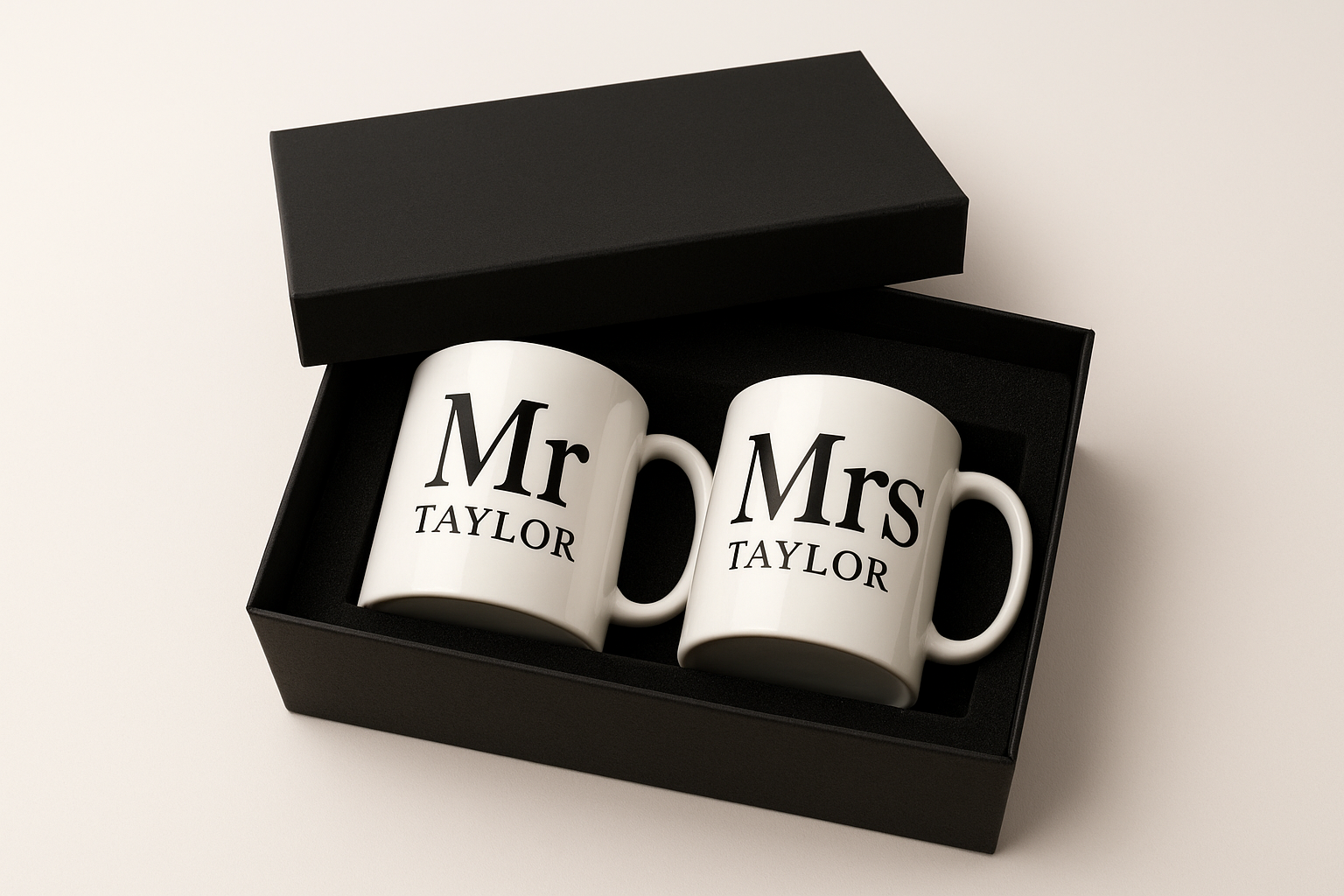 Mr and Mrs personalised cups