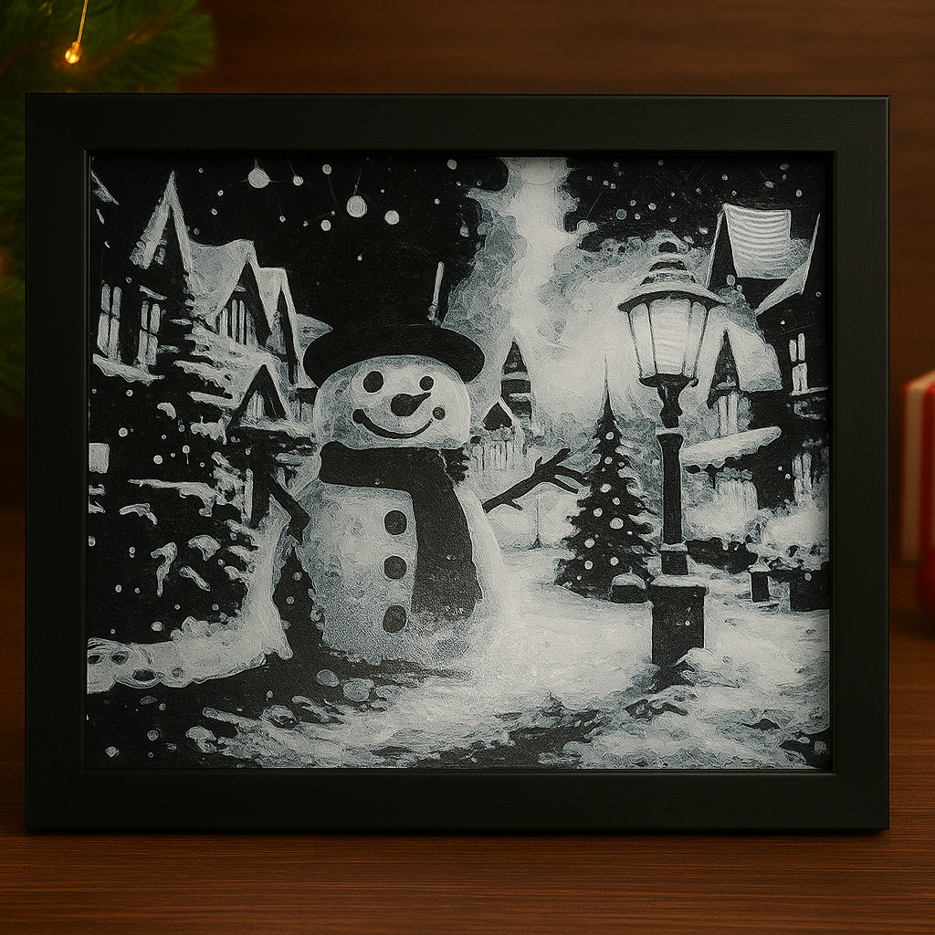 Snowman Town Scene Photo