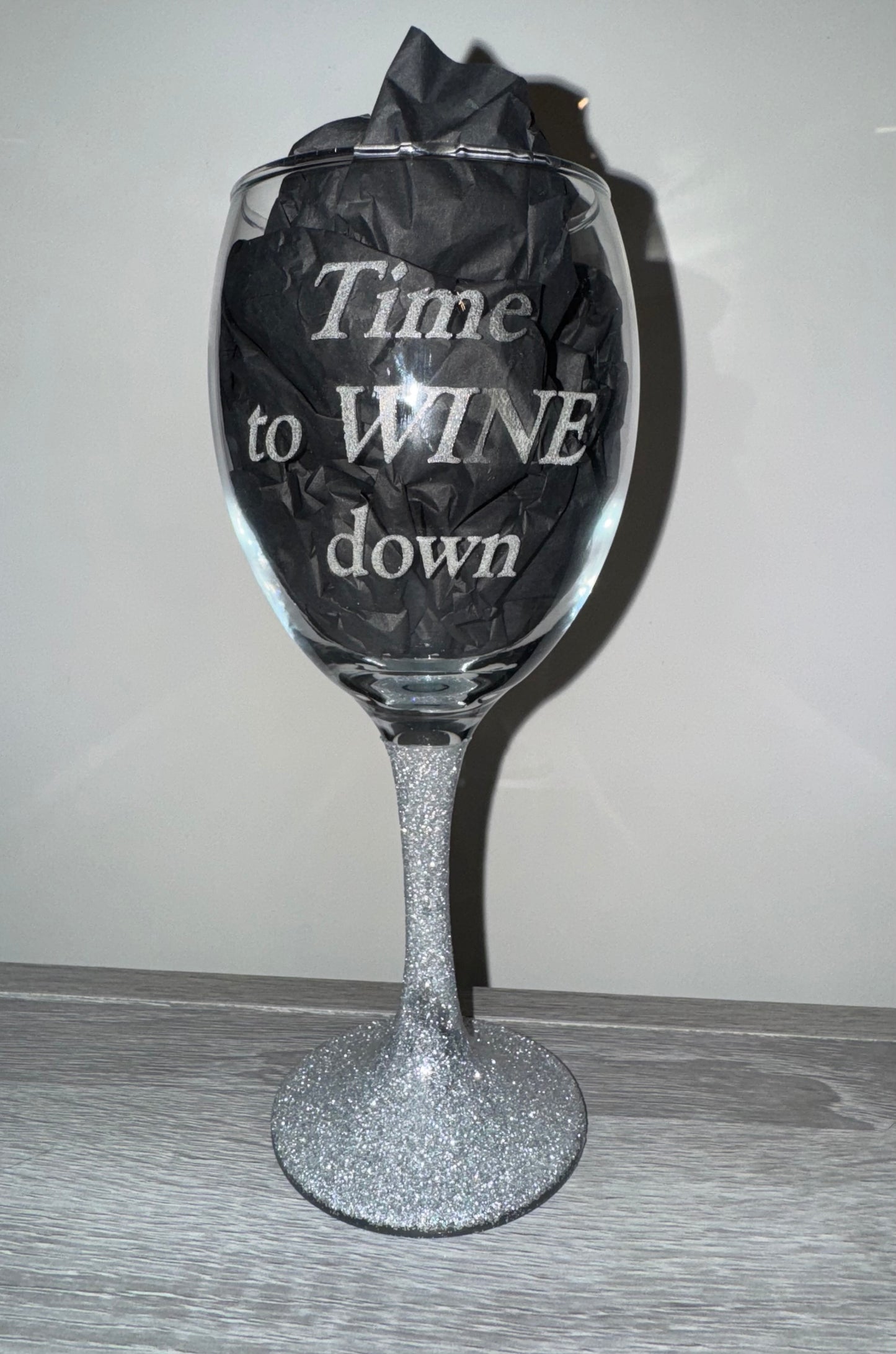 Glitter wine glasses