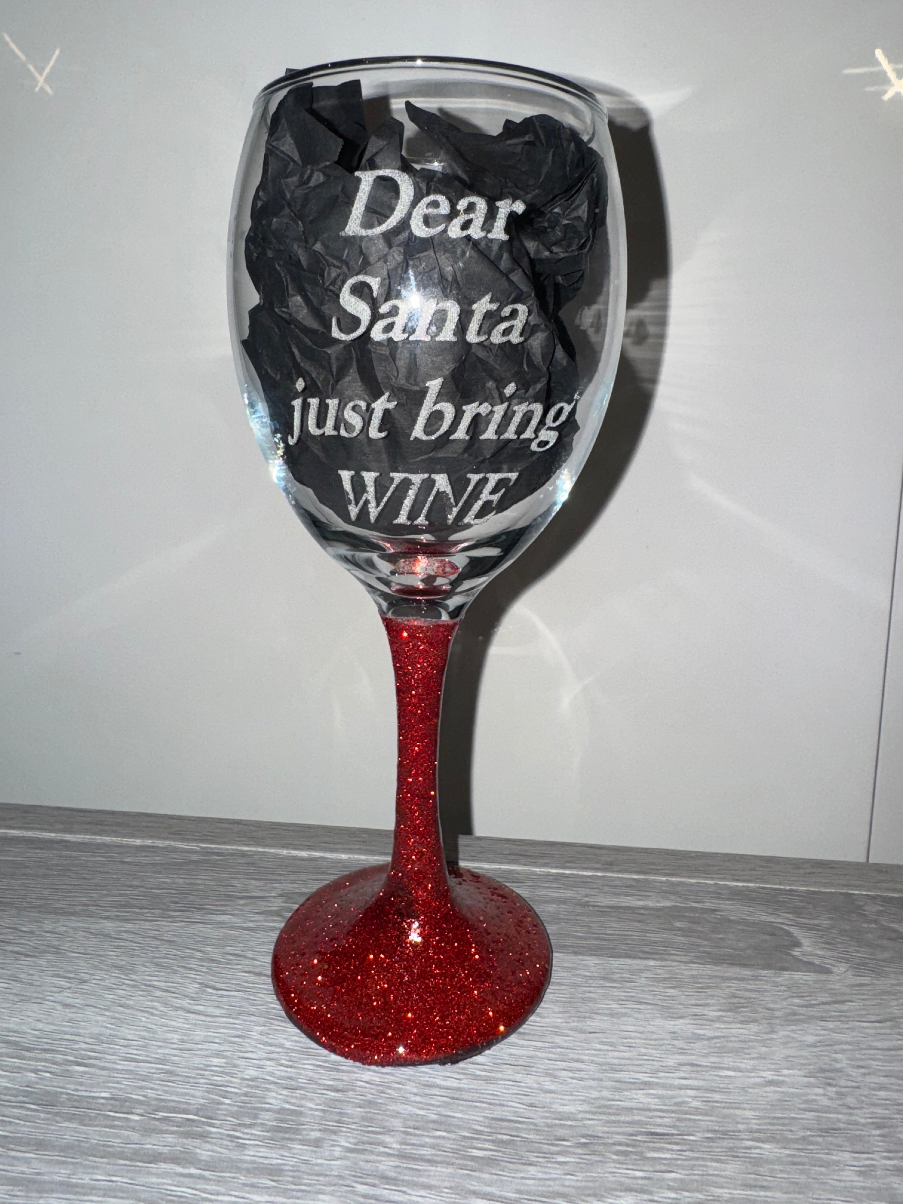 Glitter wine glasses