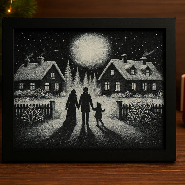 Family Christmas Town Village Photo