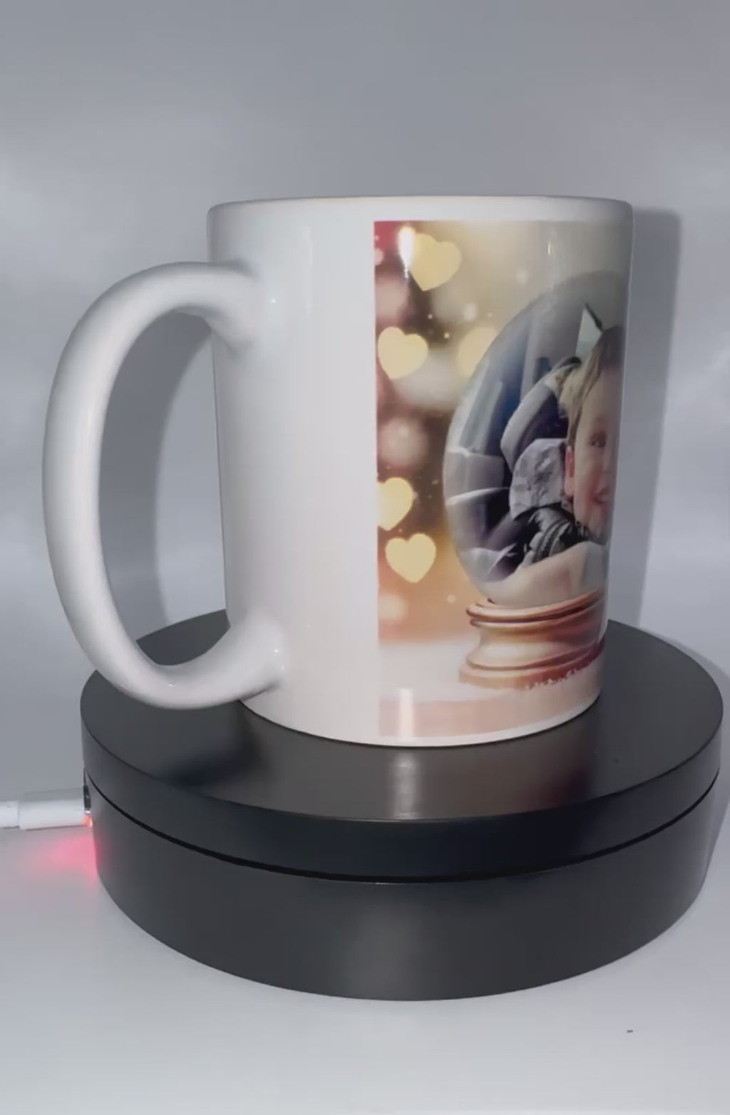 Personalised Christmas snow globe mug