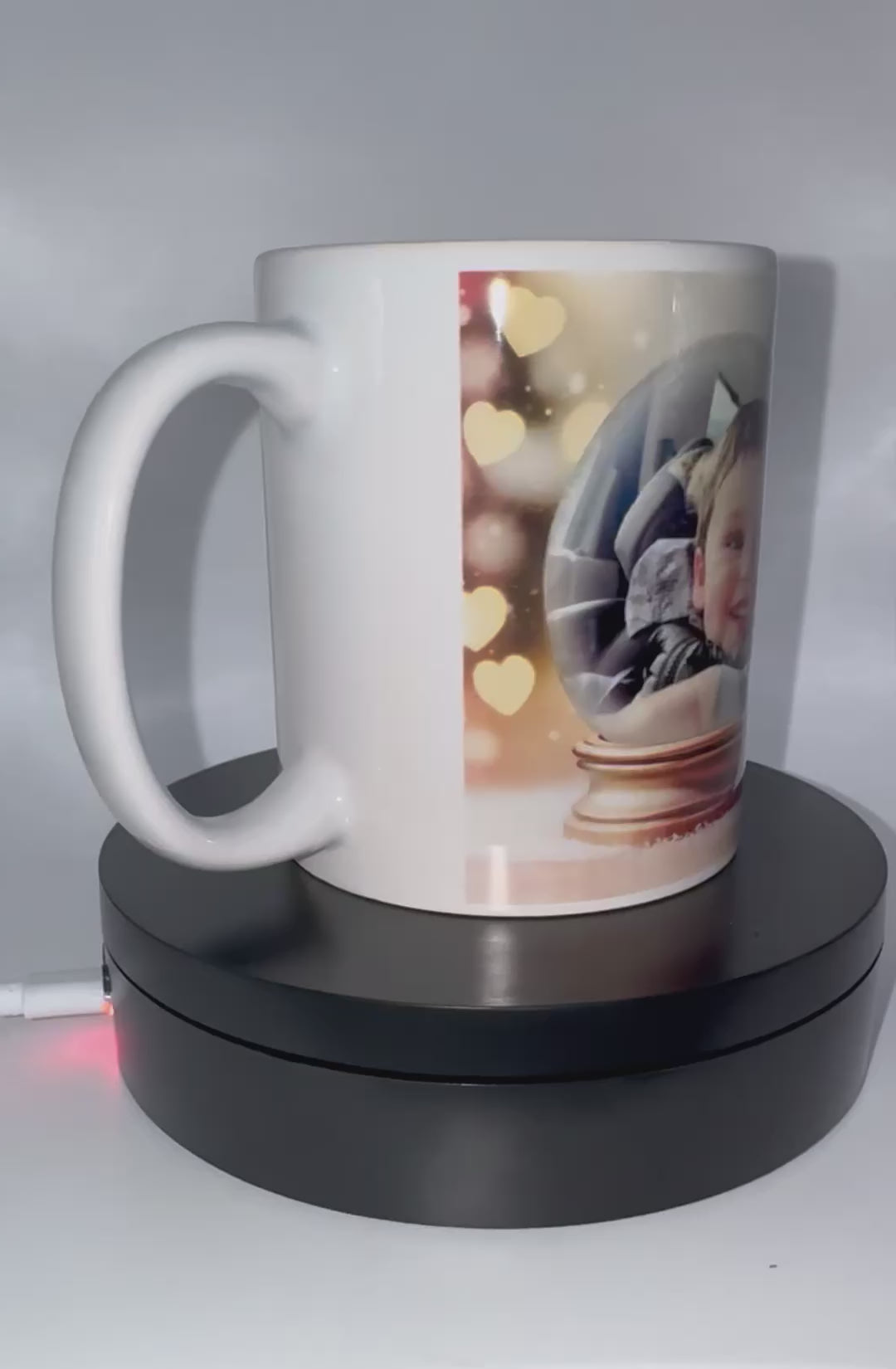 Personalised Christmas snow globe mug